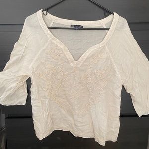 {American Eagle} Cream Blouse Size M